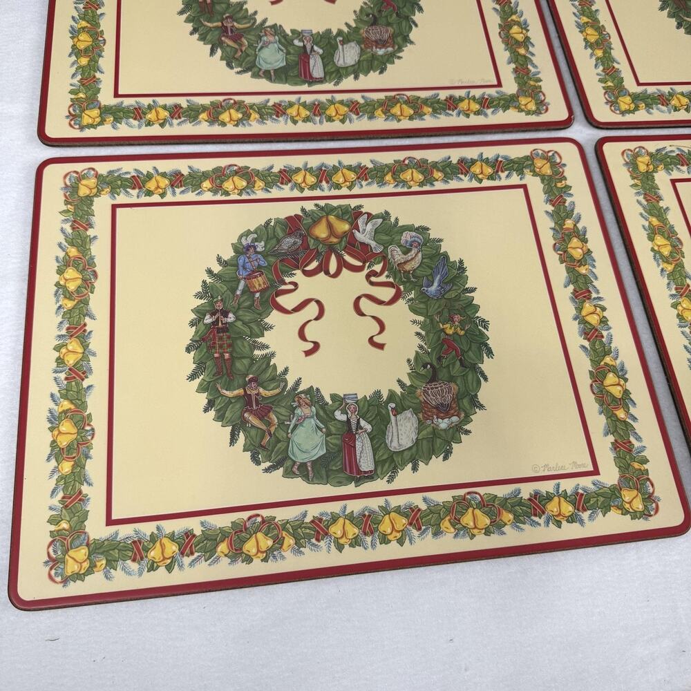 Pimpernel Twelve Days Christmas Wreath Placemats Marlene Moore Set Of 4 Cork